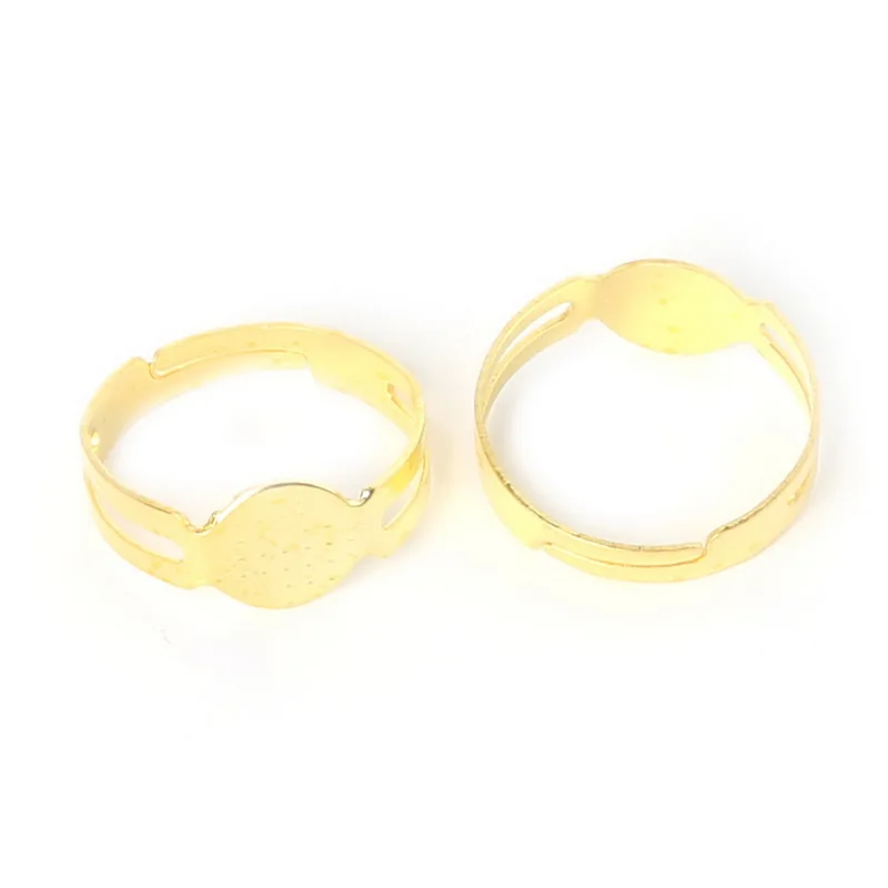 Оптом! 120 шт./упак. кольцо с открытым кольцом с регулируемой прокладкой 18 мм золото покрытый серебром, бронзой для изготовления ювелирных изделий - Цвет: gold