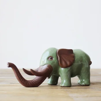 

Ceramic elephant figurines Lucky Home Decoration creative animal porcelain ornament Tea Pet Decorations Housewarming Gift