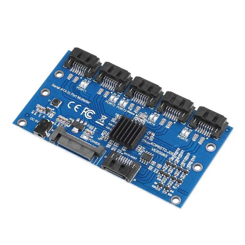 

SATA Expansion Card 1 to 5 Port SATA3.0 Controller Card Motherboard 6Gbps Multiplier SATA Port Riser Card Adapter for HDD PC