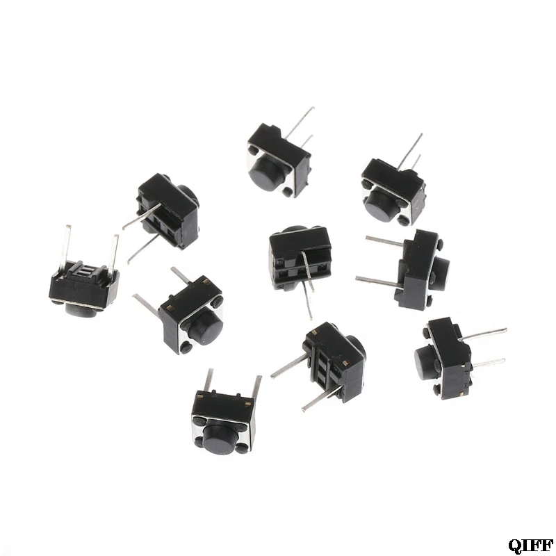 100 шт. 6x6x5 мм 2 Pin Micro Мгновенный Кнопочный тактильный переключатель Mar28