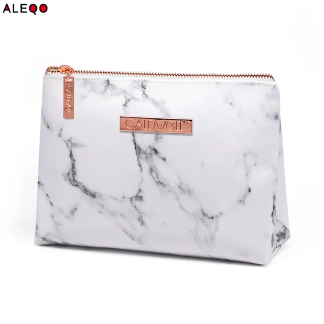 Minimalist Nordic Rose Gold Marble Pattern Cosmetic Storage Bag Pu Minimalist Nordic Rose Gold Marble Pattern Cosmetic Storage Bag Pu Zipper Travel Wash Organizer Makeup