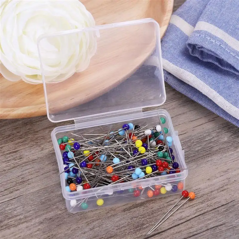 

250pcs Glass Head Pins Multicolor Sewing Pin For DIY Sewing Crafts (3mm Head + 34mm Pin)