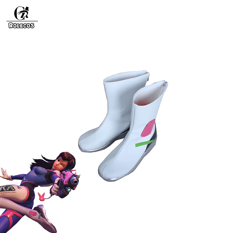 

ROLECOS Game Watch Over Cosplay Shoes D.VA Battle Suit White Shoes for Women Cosplay Shoes D.VA Customized Size Shoes