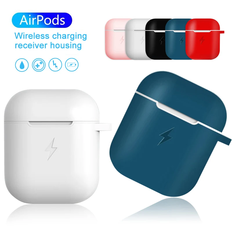 Силиконовый беспроводной зарядный чехол для Airpods 5 v QI беспроводной зарядный приемник протектор для наушников чехол совместимый для Apple