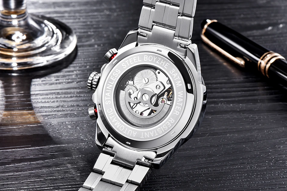 automatic watch BOYZHE Automatic Watch Men Top Brand Luxury Men's Mechanical Watches Fashion Business  Relojes Waterproof Relogio Masculino 2021 automatic watch