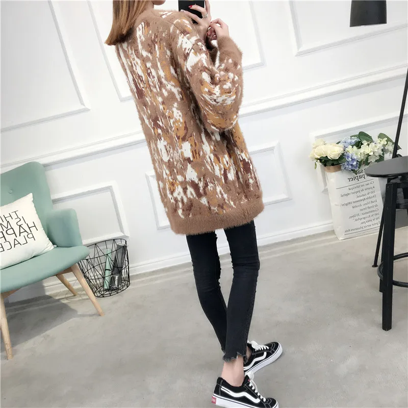 6292 (5 комната 3 № под новым чернильным узором) свободный свитер 63|loose sweater|pattern