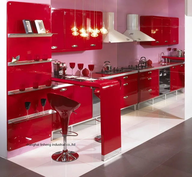 Best Quality High gloss/lacquer kitchen cabinet mordern(LH-LA091)