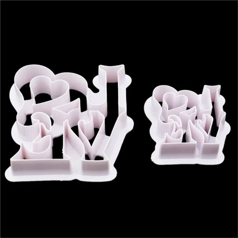 2pcs/set Stainless Steel 3D Sugar Craft Love Fondant Cutter DIY Cake Mold Cookie Cutters Baking Tools Kitchen Gadget | Дом и сад