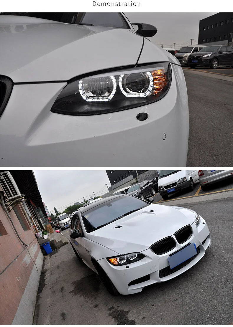 Стайлинга автомобилей чехол для BMW M3 328i 335i 330i E92 E93 2006-2012 светодиодный фары светодиодный фар H7 D2H HID Ангел глаз Bi Xenon луча