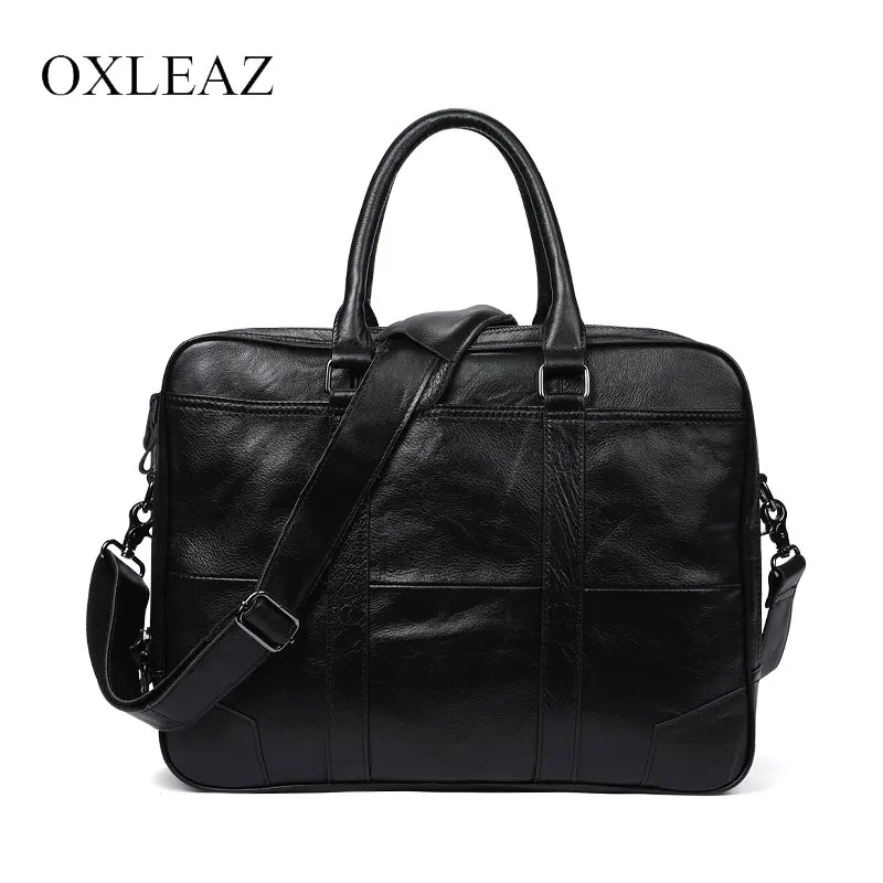 

OXLEAZ Luxury Brand Business 15" Laptop Briefcase Men Genuine Leather Document Bags Large Capacity Vintage Briefcase for Man
