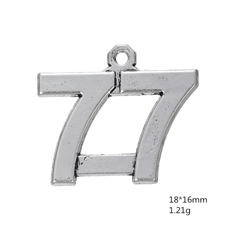 Antique Silver Number 77 Pendant Arabic Numerals Figures Charms For Handmade Women Jewelry Necklace Making Diy Accessories 50pcs Charms Aliexpress