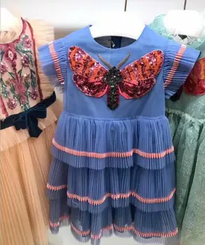 

European Gril Party Dresses 2018 New Kids Layered Dress Sweet Girls Holiday Dress Fashion Elegant Children Princess Clothing