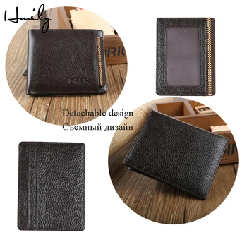 

YUFANG Men Wallet Genuine Leather Card ID Holder Male Horizontal Black Purse Man Fashion Large Capacity Credit Card Money Bag