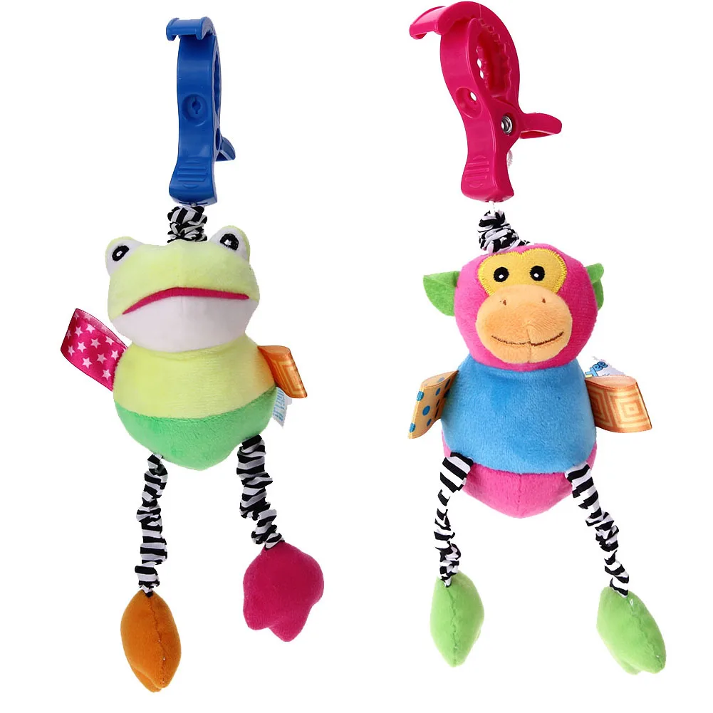 Kids Rattles Toy Chidren's Baby Stuffed Animal Monkey Plush Toys Baby Teether Strollers Hanging Rattles Sound Toys