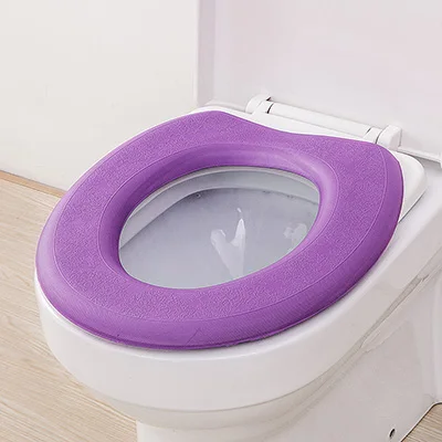 050 ванная комната O тип EVA водонепроницаемый мягкий коврик для унитаза утолщающий для туалета сиденье согревающий чехол 41*38 см - Цвет: Фиолетовый