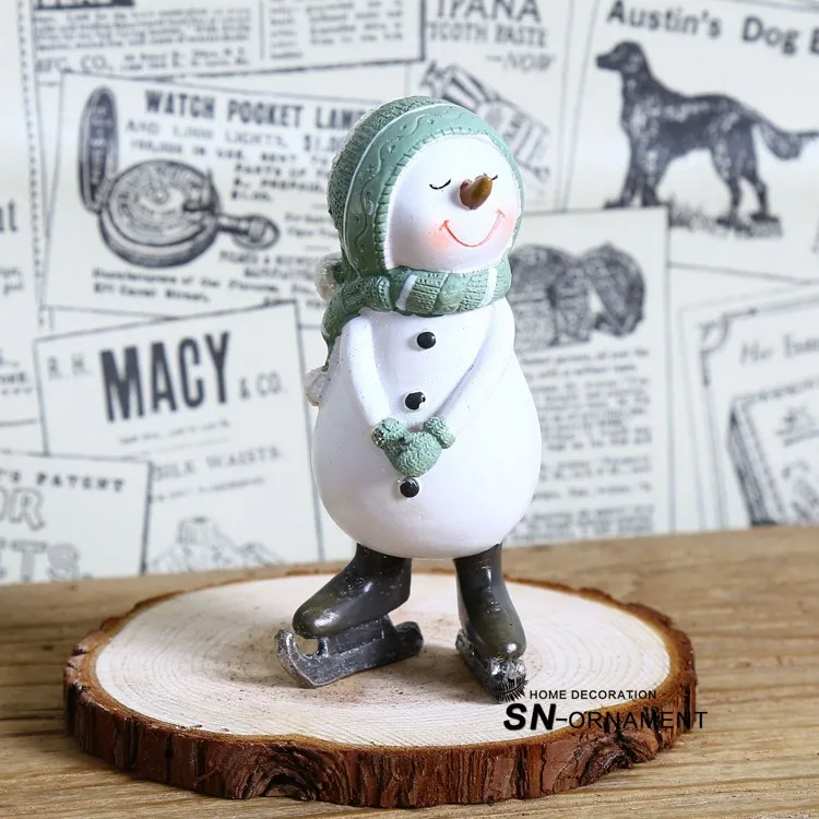 2 шт./компл. Рождественский Санта Клаус Снеговик фигурки из смолы Декор креативные милые подарки ручной работы