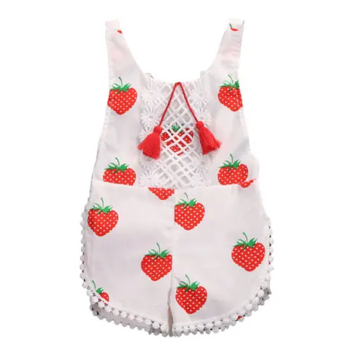 2018 Sweet Infant Baby Girls Strawberry Clothes Summer Floral