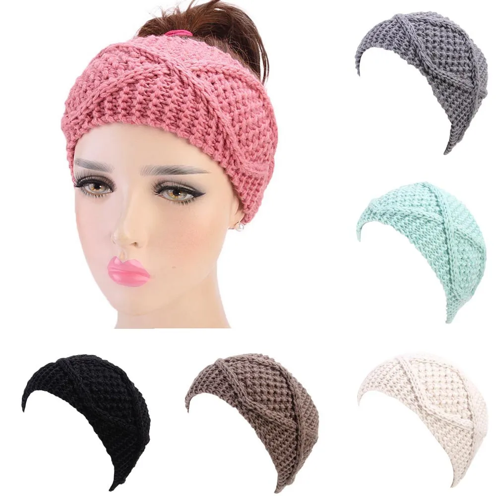 Women soft and comfortableKnitting Headband Handmade Keep Warm Hairband Convenient hair band