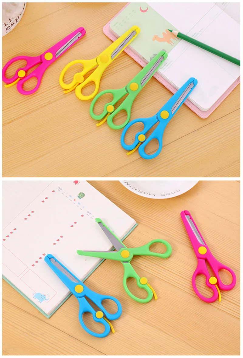 Coloffice 1 шт. цветные яркие цветные детские безопасные многофункциональные ножницы бытовые режущие бумажные инструменты студенческие
