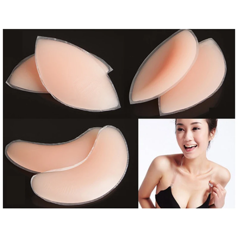 1Pair Soutien Gorge Silicone Gel Bra Insert Pads Breast Enhancer Push Up Bra Pad Women Bikini Swimwear Invisible Sticky Bra Pads 4