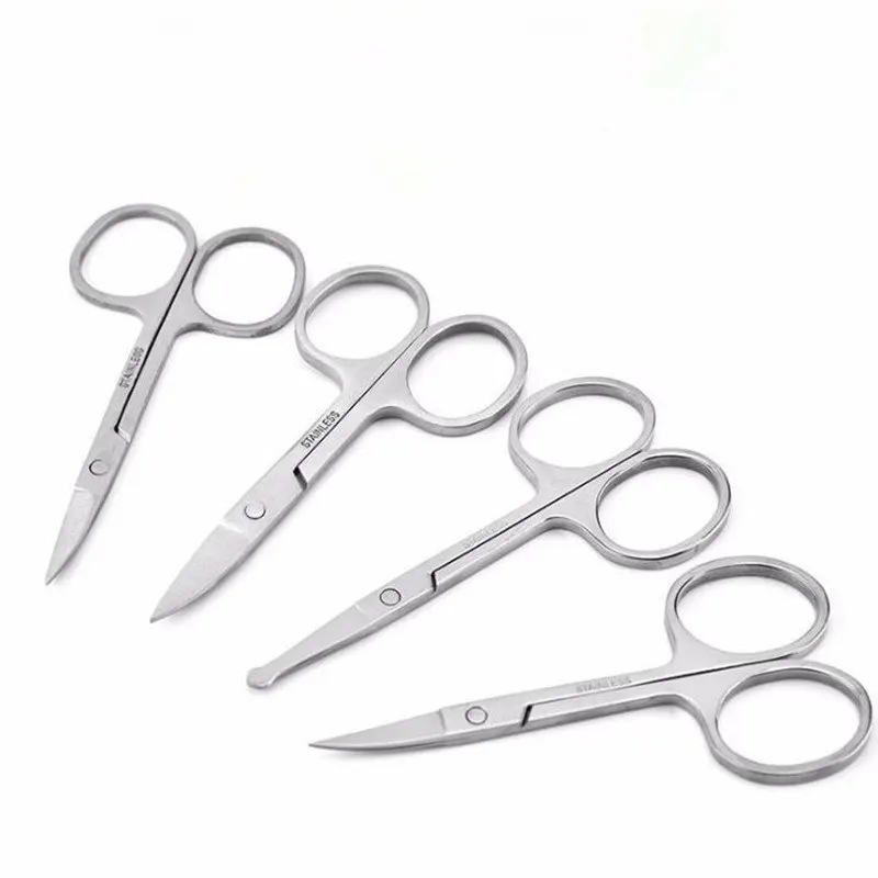 

1Pc Stainless Steel Nail Art Decor Tools Curved Blades Scissors Nail Scissors For Dead Skin Pusher Remover