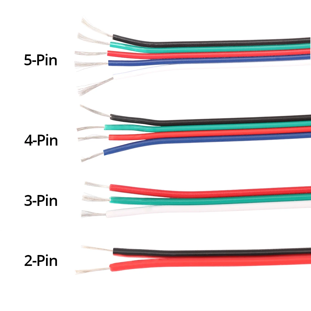 2PIN 3PIN 4PIN 5PIN провод светодиодный подключить удлинитель провода кабеля для одного цвета RGBW RGB Светодиодные ленты 5050 WS2812 ленты длиной 1 м/5 м/10 м