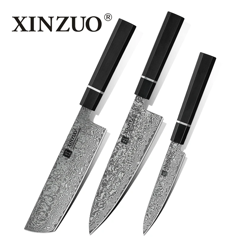 XINZUO профессиональный набор кухонных ножей 3 шт. 8 5 ''шеф повара 7' Nakiri 'Нож для