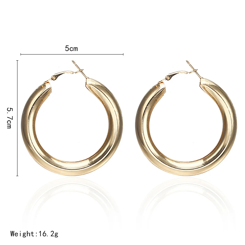 Новые модные женские серьги-кольца золотистого цвета, 50 мм, массивные серьги в стиле панк, Brinco ювелирные изделия,, подарок E0149