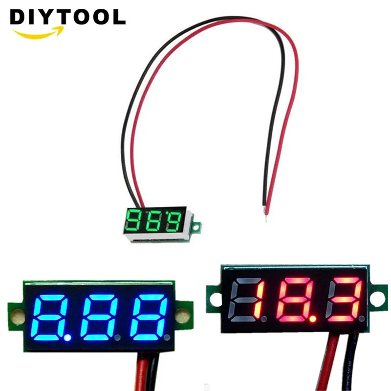 

LCD digital Panel voltmeter voltimetro Volt tester Gauge voltage meter DC 2.5V-30V 0.28 inch for Motorcycle car