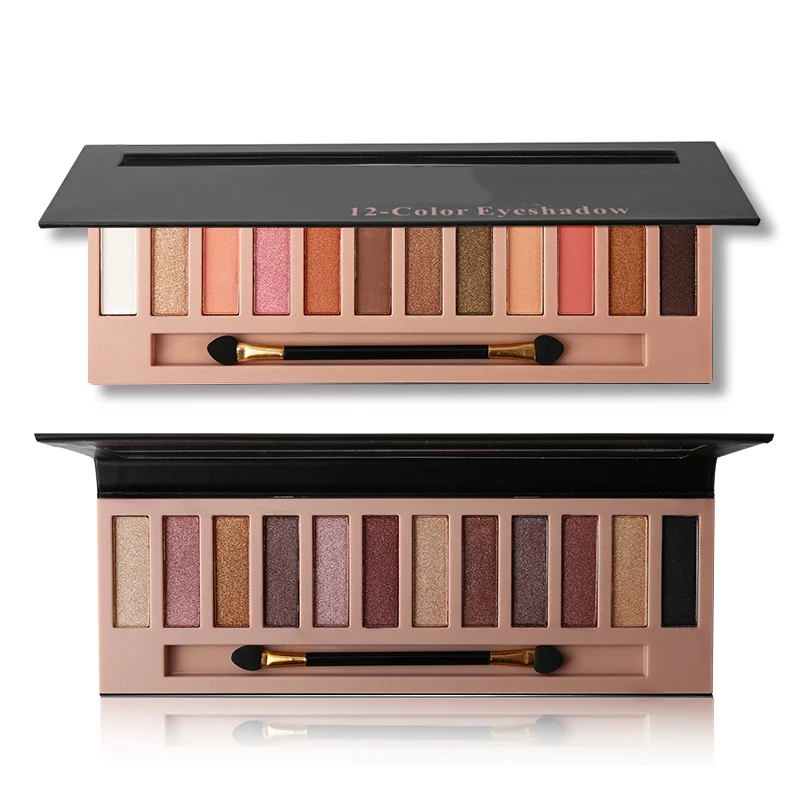 

Brand 12 Colors Shimmer or Matte Eyeshadow Palette Makeup Kit Lasting Eye Shadow Powder Natural Nude Eyes Cosmetics with Brush