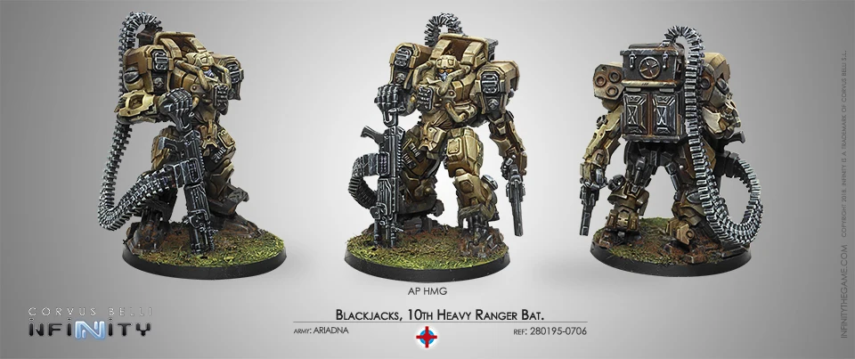 

[Loong Way Miniatures] Corvus Belli Infinity 0706 BLACKJACKS, 10TH HEAVY RANGER BAT 32mm Metal Miniature