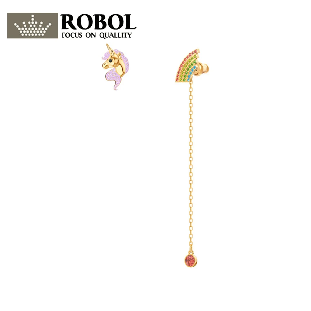 

ROBOL High Quality Swa Original Jewelry OUT OF THIS WORLD UNICORN Pierced Earrings - Color Design 5468315 Earrings 5468315