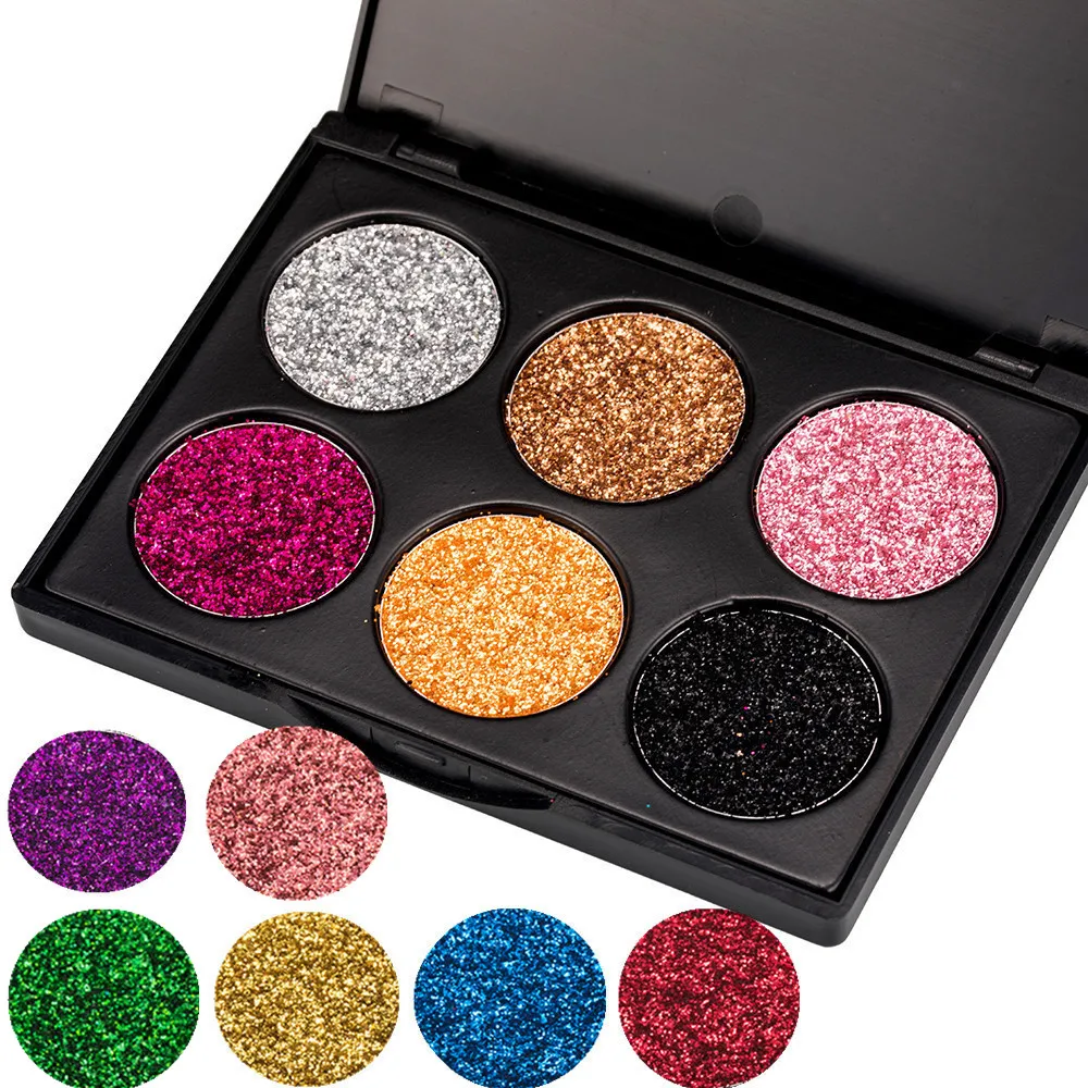 TOMTOSH 6 colors mixed diamond powder gold eyeshadow eye shadow palette