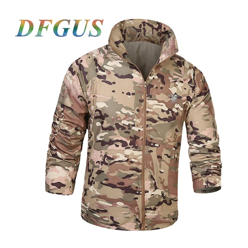 US Army Tactical Militar Skin Jacket Men UPF50+ Waterproof Fast Dry Outdoors Raincoat Windbreaker Thin Military Camo Jacket