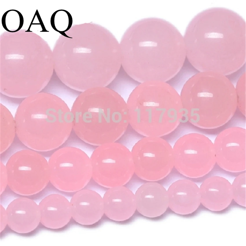 

Wholesale A 4-12mm pink natural stone round glossy stone beads with holes15' strand/lot fashion jewelry making