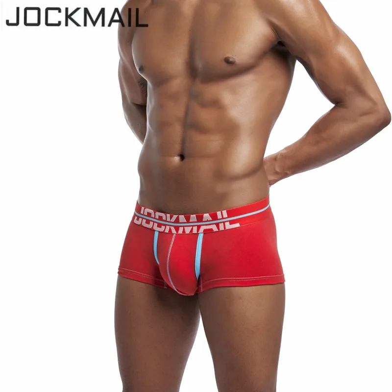 JOCKMAIL, модное мужское нижнее белье, боксеры, шорты, трусы, хлопок, сексуальное мужское нижнее белье, боксеры, u-выпуклые мужские трусы, мужские трусы для геев