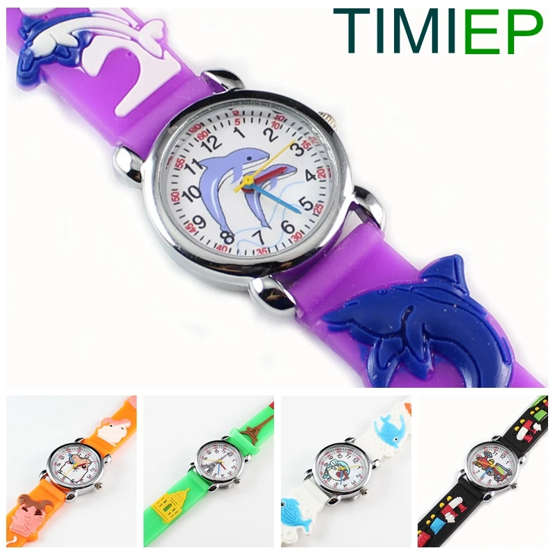 New 3D Silicon Cartoon Character Kids Watch For Boys Girls Electronics Wrist Watchesin Children