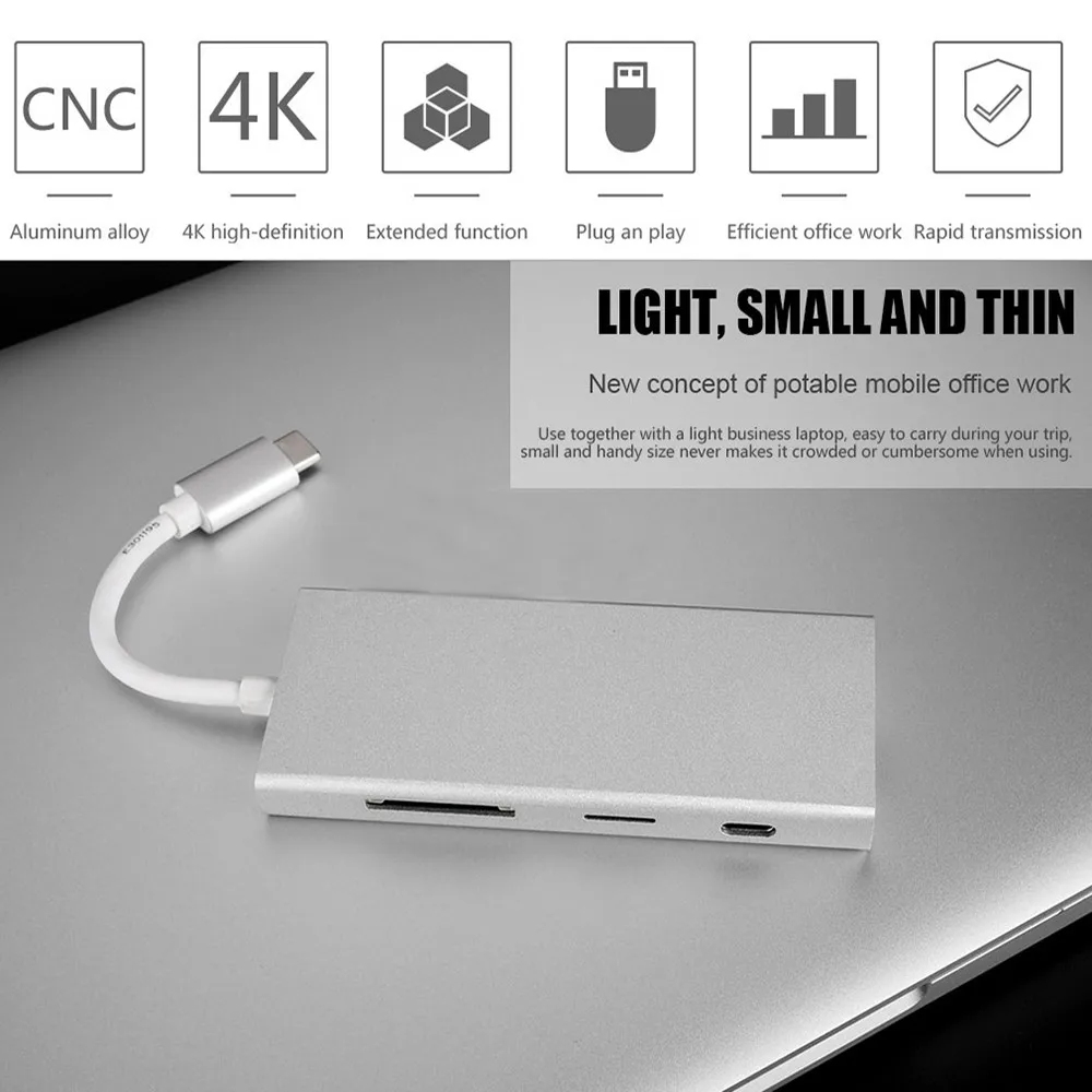 

simple and functional design UgreenUSB C Hub USB Type C 3.1 Adapter Dock 5 IN 1 Hub adapter #1020