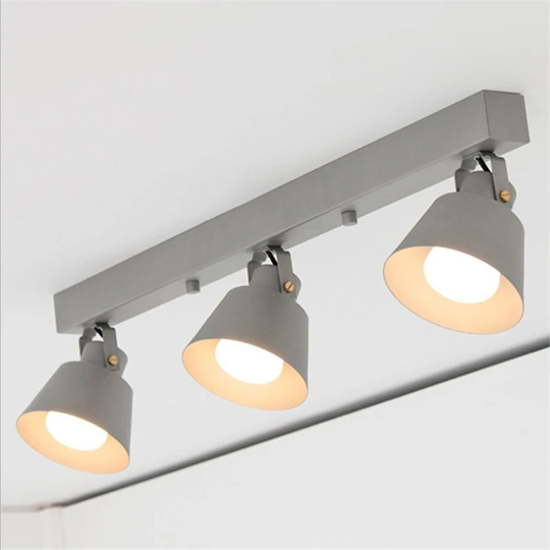 

Black / White / Grey Modern Simple Individuality Creative Art Iron Ceiling 3 Heads Study Restaurant Free Shipping