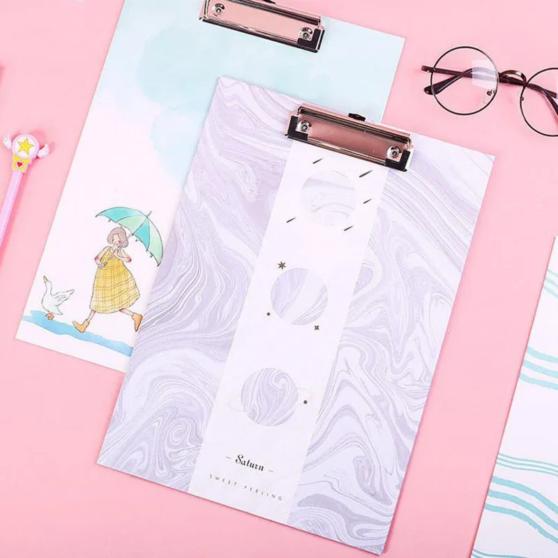 

1 Pcs Cute Bear Sky Series A4 Clipboards Lovely Stationery Clip Folder Board Desk File Drawing Writing School Office Supplies