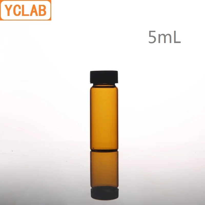 

YCLAB 5mL Glass Sample Bottle Brown Amber Screw with Plastic Cap and PE Pad Laboratory Chemistry Equipment