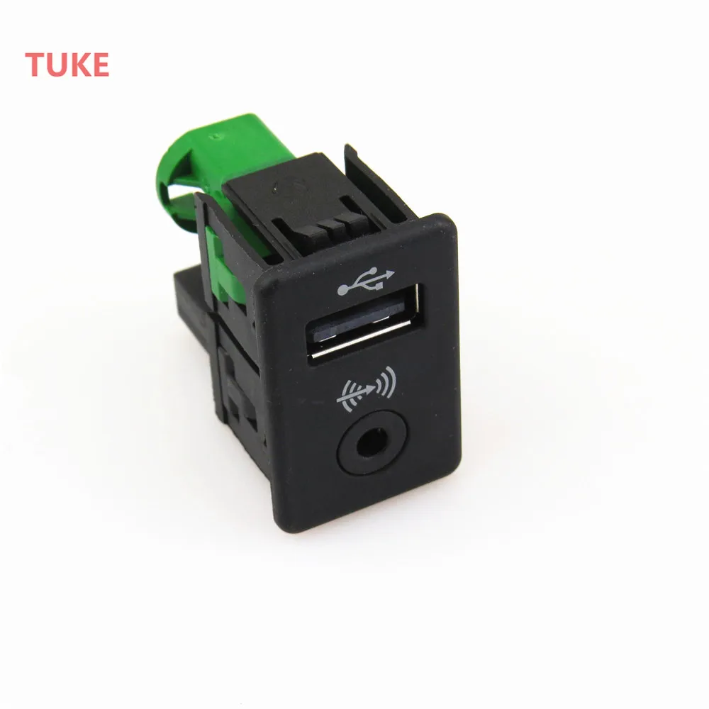 

TUKE 1Pcs USB & AUX Data Audio Double switch Socket RCD510 RNS310 For VW Golf MK6 Jetta MK5 3CD 035 249 A 3CD 035 249A