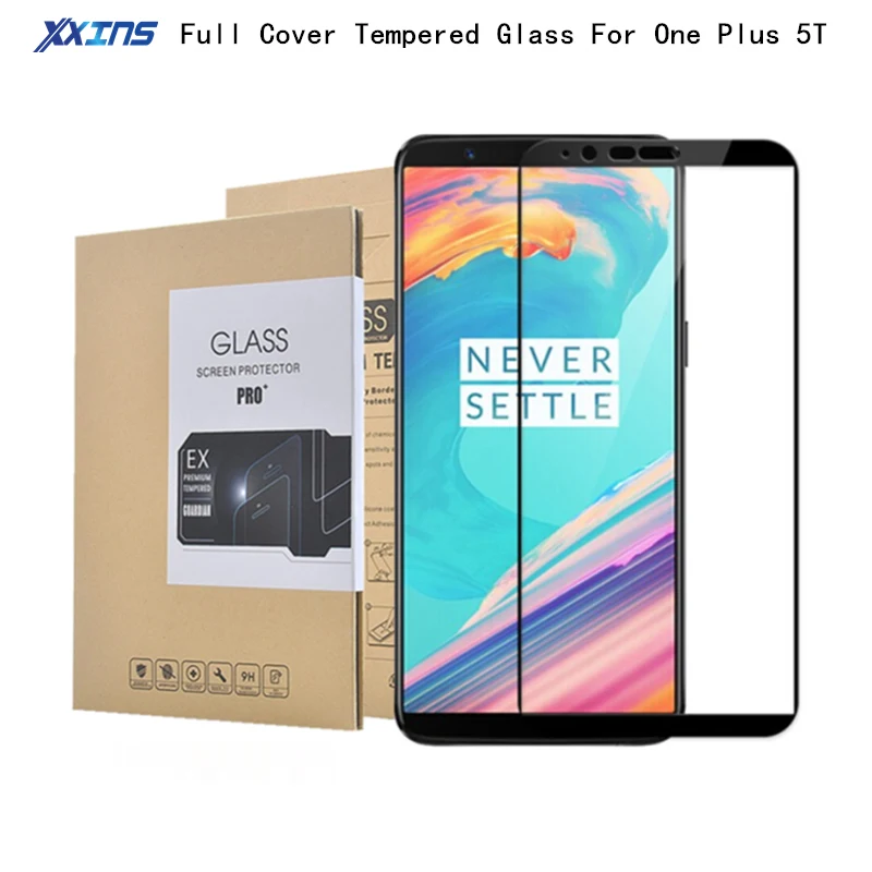 

Perfect Full coverage Tempered GLASS For One Plus 5T 9H mobile phone 5 T Screen Protector anti scratch film case retail packing