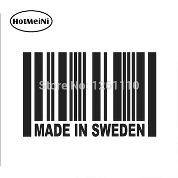 

HotMeiNi 15cmx9cm Made in Sweden Barcode Car sticker JDM Reflective Vinyl Decal Truck Window Drifting Italy Black/Sliver