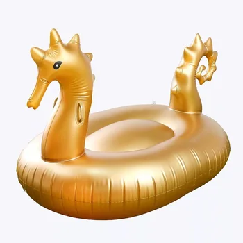 

275cm Giant Inflatable Golden Sea Horse/Flamingo Pool Float Ride-On Air Mattress Swimming Ring For Adult Summer Water Party Toys