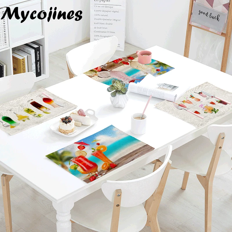 Promotion Beach Cocktail Table Mat Kitchen Decoration Tablecloth Tea Towel Fashion Placemat Coffee Catering Accessories Napkin | Дом и сад
