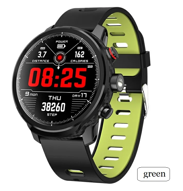 L5 Смарт часы для мужчин IP68 Водонепроницаемый несколько видов спорта режим сердечного ритма погоды Bluetooth Smartwatch для женщин мужчин VS L8 L7 L9 - Цвет: green