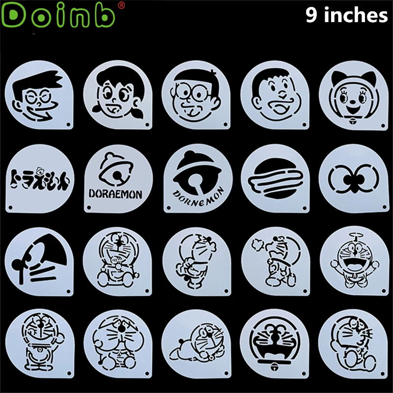 Anime Cartoon Characters Plastic Stencil Fondant Template Mold Cake Decorating Tool Reusable Painting Stencils 9 Inch Aliexpress