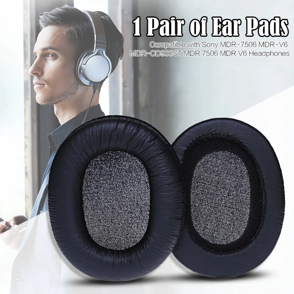 

1 Pair Replacement Earpads Thickened for Sony/SONY MDR-7506 MDR-V6 MDR-900ST Sponge Earphones Ear Pads Caps Cushions