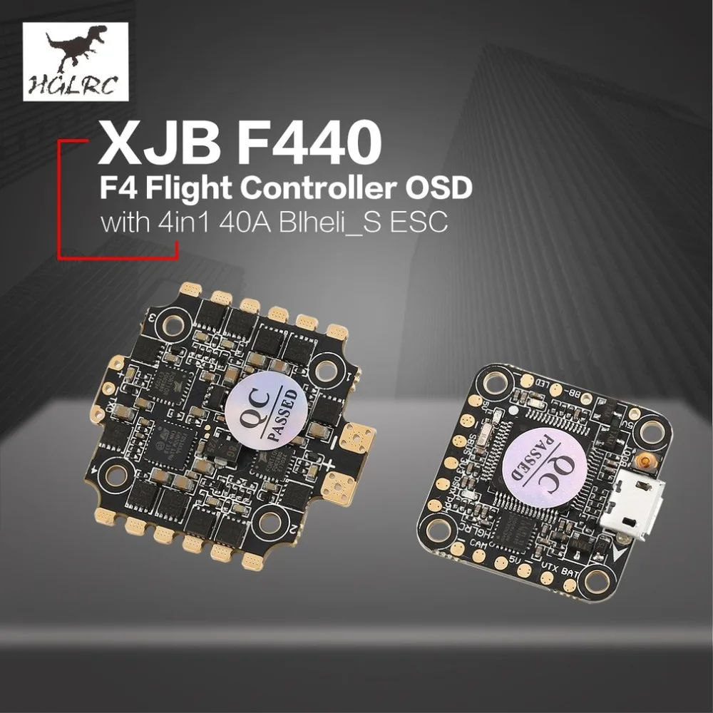 

HGLRC XJB F4 Tower Flight Controller Betaflight OSD 2-4S 4in1 Blheli_S ESC for 65mm-250mm RC Racing Quadcopter Drone